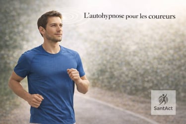 un homme cours sereinement parce qu'il connait l'hypnose et la pratique