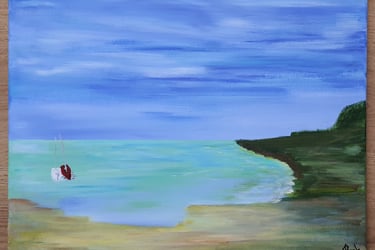 Réf : PAY250325. Anse à marée bas.se. 44x33cm. 150€