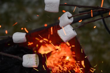 Campfire making S'mores