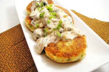 Crispy Oyster Mushroom & Potato Cakes