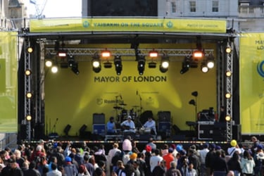 Vasakhi at Trafalgar Square for the Vaisakhi on the Square festival with the Mayor of London stage.
