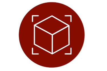 a red box with a square box on it
