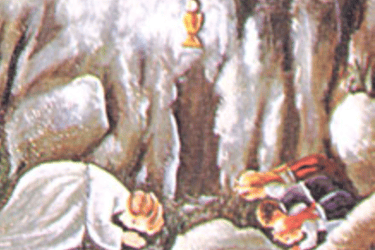 Représentation de l'ange de Fatima qui apprend la prière au voyant