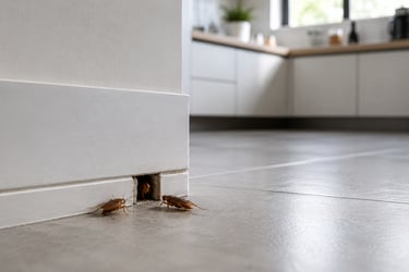 actividad recurrente de plagas en grieta de cocina