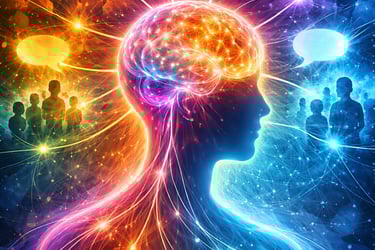 image of human brain connected to other communities.