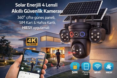 kahramanmaraş çift güneş panelli 4 lü sim kartlı güvenlik kamerası