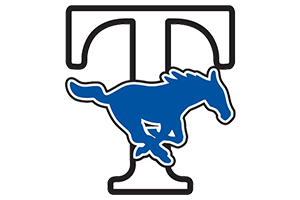 Taylor High School Mustangs royal blue white 3D printed school spirit accessories custom merchandise