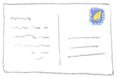 back of postcard
