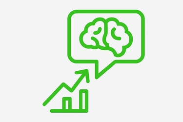 Imagen vectorial en verde neón de Biadata para el servicio de modelado predictivo. Muestra una gráfi
