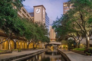 Las Colinas canal, adjacent to the Homewood Suites Hotel.