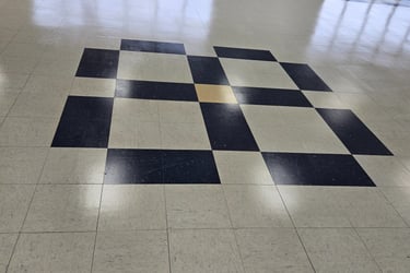 Dirty floor after strip and wax