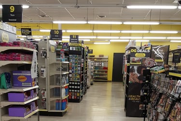 Shelves moved clean floor after strip and wax