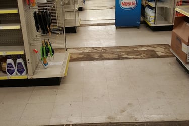 Moved shelves leave dirt behind