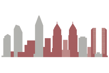 Shadow outline of downtown San Diego
