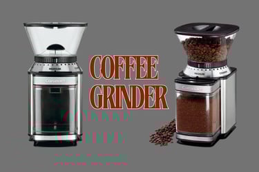 a coffee grinder with coffee beans and coffee beans