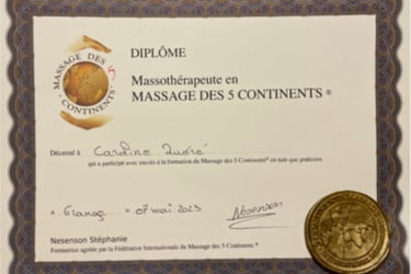 diplôme du massage des 5 continents