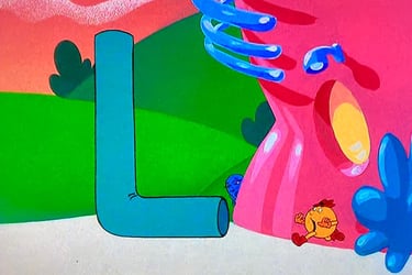 PacMan Cartoon Sue Plops a Pipe