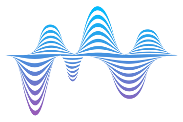 blue and purple sound waves