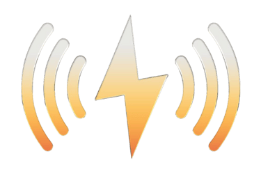 gold thunder bolt with sound waves