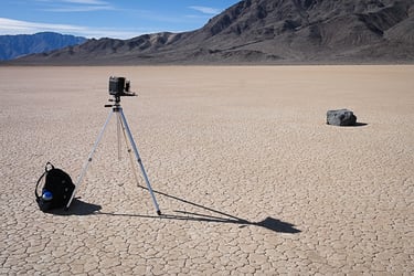 MY 4x5 inch camera and 30lb pack, taking photographs in Death Valley.