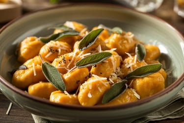 a bowl of food with sage leaves and sage leaves