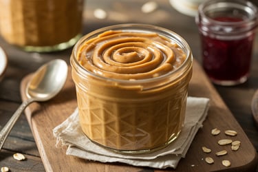 a jar of peanut butter in a jar of peanut butter