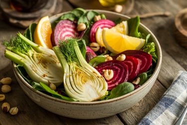 a bowl of food with a fork and fork