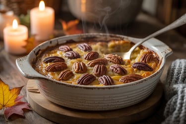 a bowl of food with candles and candles