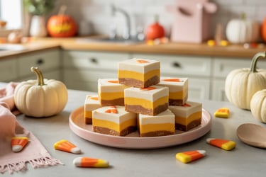 a plate with a cake and candy cornflakes