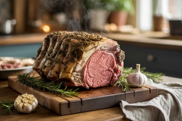 a large piece of meat on a cutting board