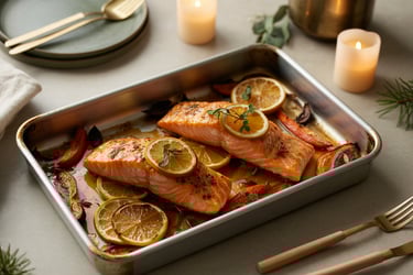 a pan seared fish fillet in a pan