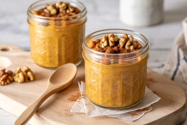 two jars of food with nuts and nuts