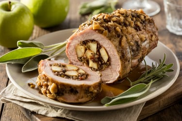 a plate of food with a slice of breaded pork roast pork roast pork roast