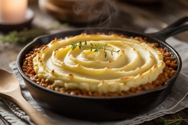 a skillet with a skillet and a wooden spoon