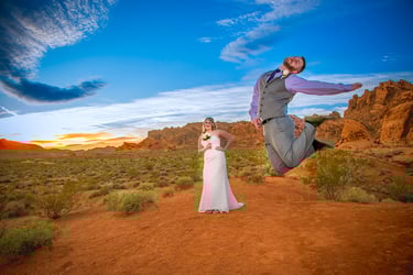 a man and woman are posing for a photo