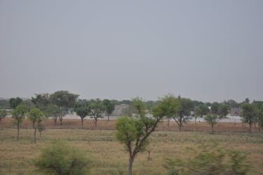 View of rajasthan from train. India