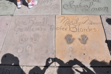 hand prints in the chinese theatre, hollywood walk of fame