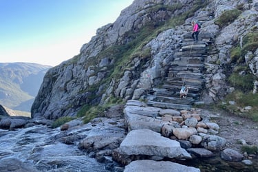 The walk up to Kjerag the highest peak around Lysefjorden and then on to the Kjeragbolten, Norway
