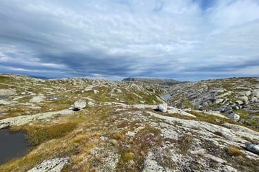on the top of the mountains near Lysbotn, Norway