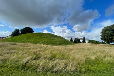 Burial mound at the centre of jelling, Denmark
