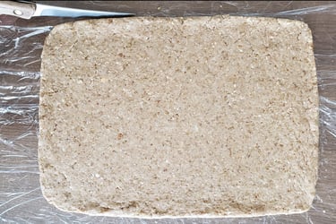 Peach Cobbler Crust with Knife