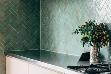 credence zelliges vert olive