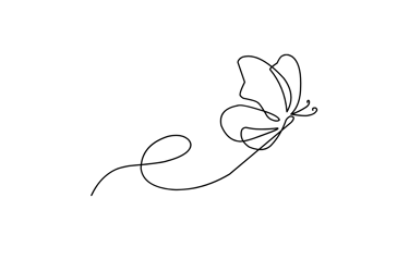 Elément décoratif - papillon monoligne noir Joanie Frigau