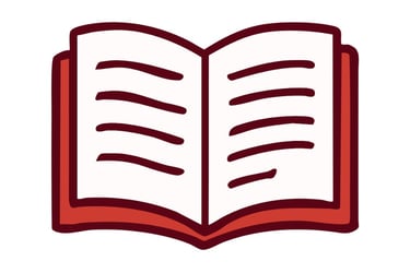Open book icon representing stories, blogs, and food narratives
