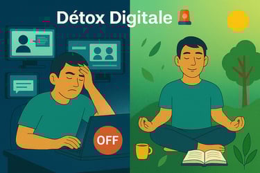 détox digitale, faire une pause des écrans, arrêter les écrans, recherche sznté