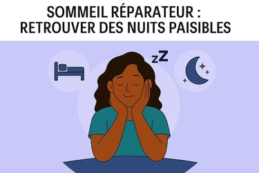 illustration d'une personne dormant paisiblement ,symbole d'un sommeil réparateur et bénéfique pour la sante, recherchesante.