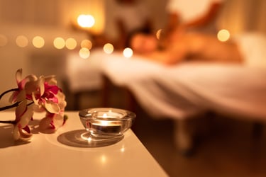 Relaxing full body massage room at Peace and Pamper Spa