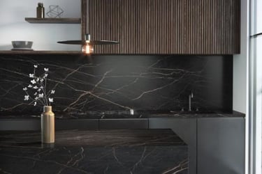 bancada de cozinha quartzo luxury golden shadow marmoraria domingues