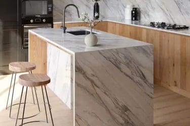 bancada pia de cozinha quartzo luxury ice blue marmoraria domingues
