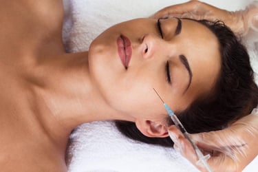 woman receiving botox injection